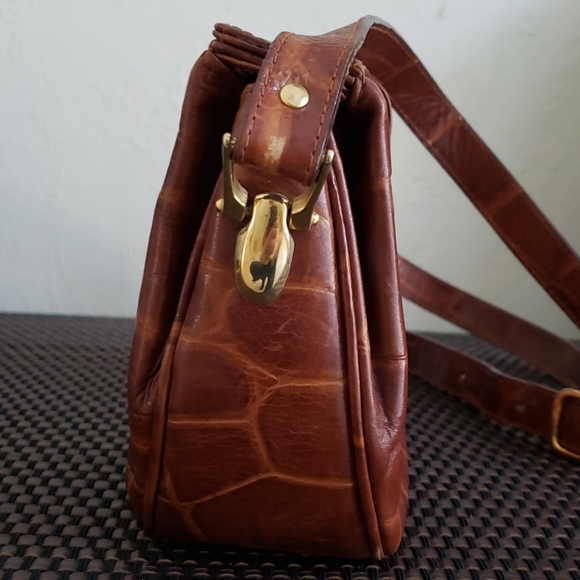 VTG Paola Lungo brown Ital leather crossbody bag - Picture 3 of 16